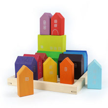 Load image into Gallery viewer, 15 Pcs Little Village Wooden House Toys Building Blocks
