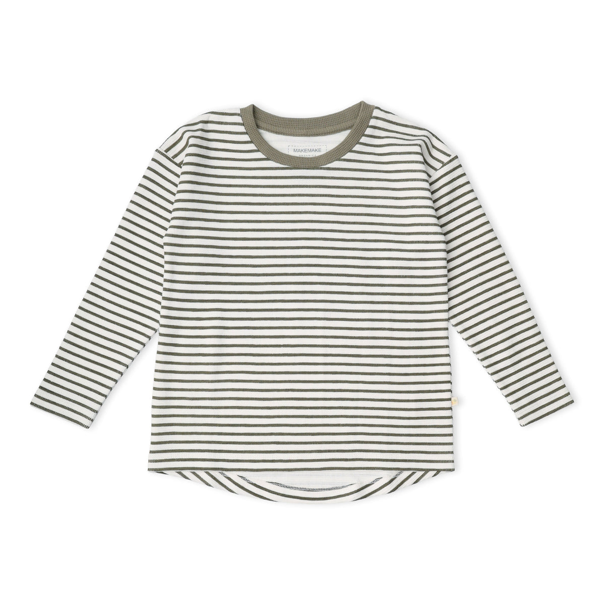 Organic Cotton Tee & Foldover Pants Set for Babies & Toddlers – Olive Stripes