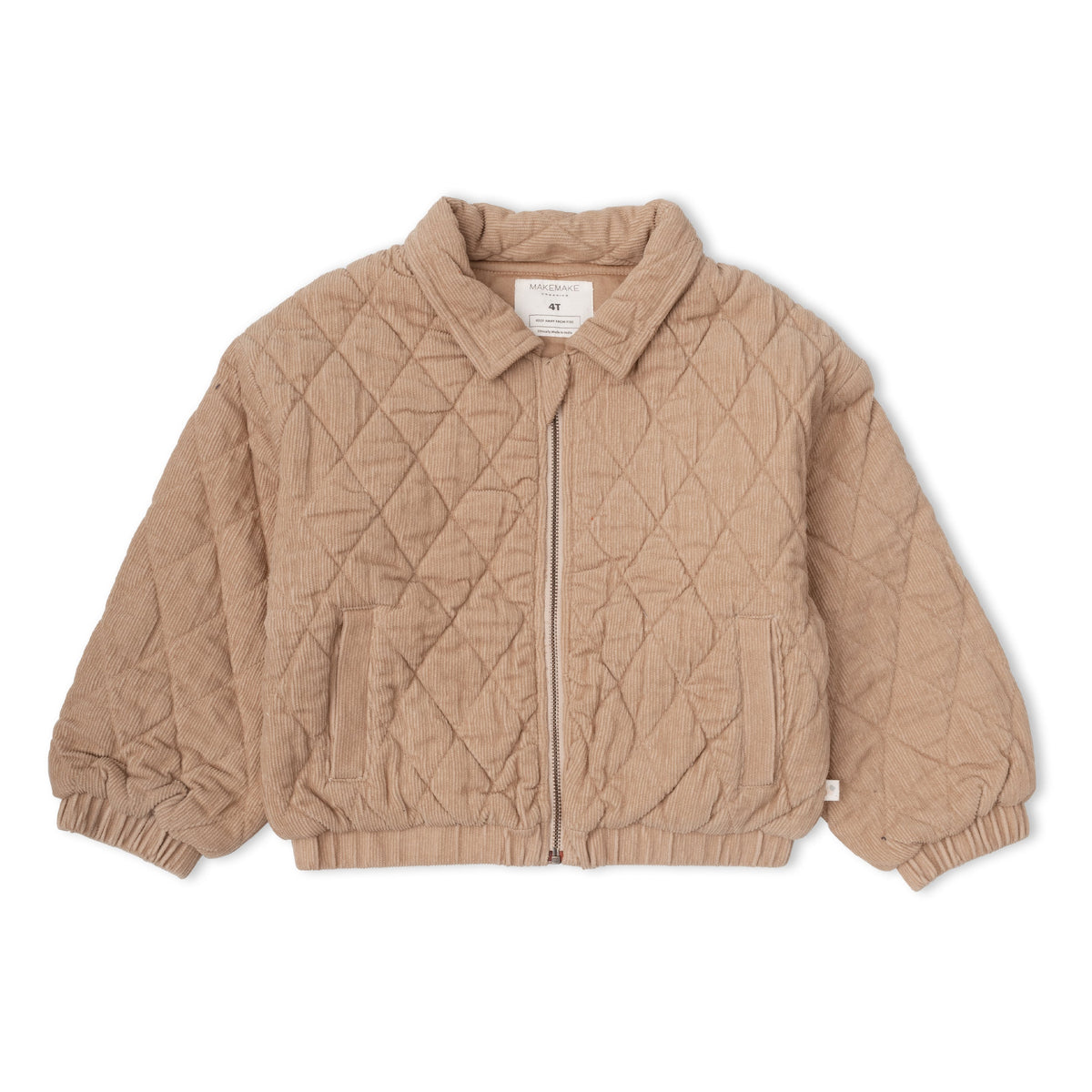 Organic Quilted Corduroy Bomber Jacket for Babies & Toddlers – Taupe