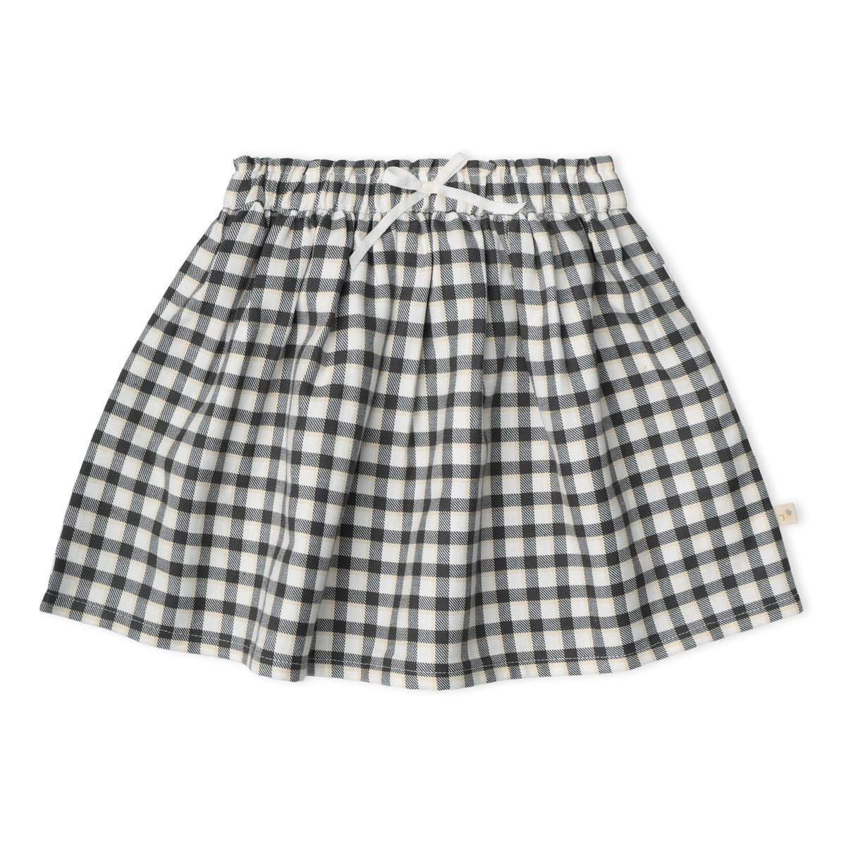 Organic Cotton Twill Skirt for Toddlers – Charcoal Plaid