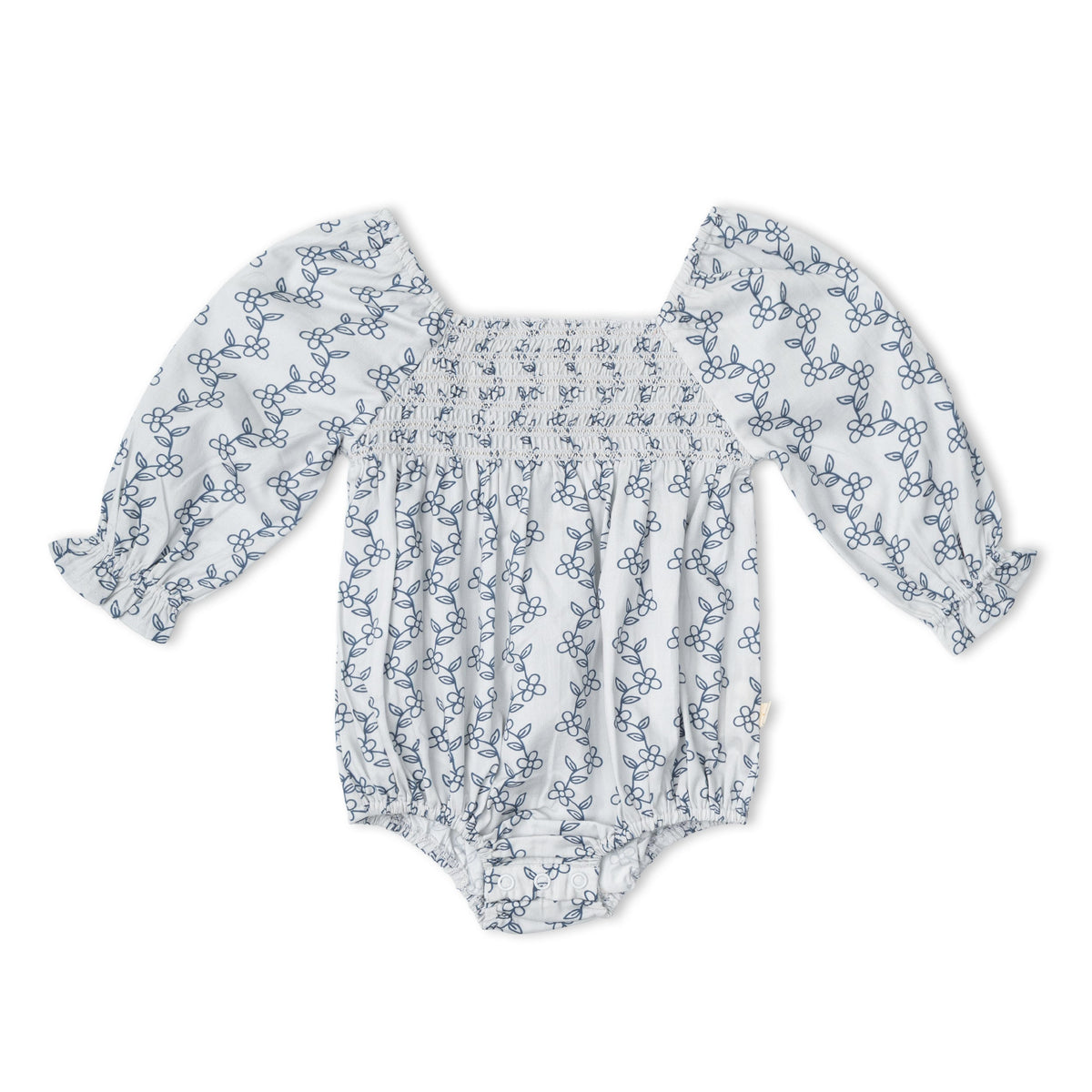 Organic Cotton Smocked Long Sleeve Romper for Babies – Bluebell Vine