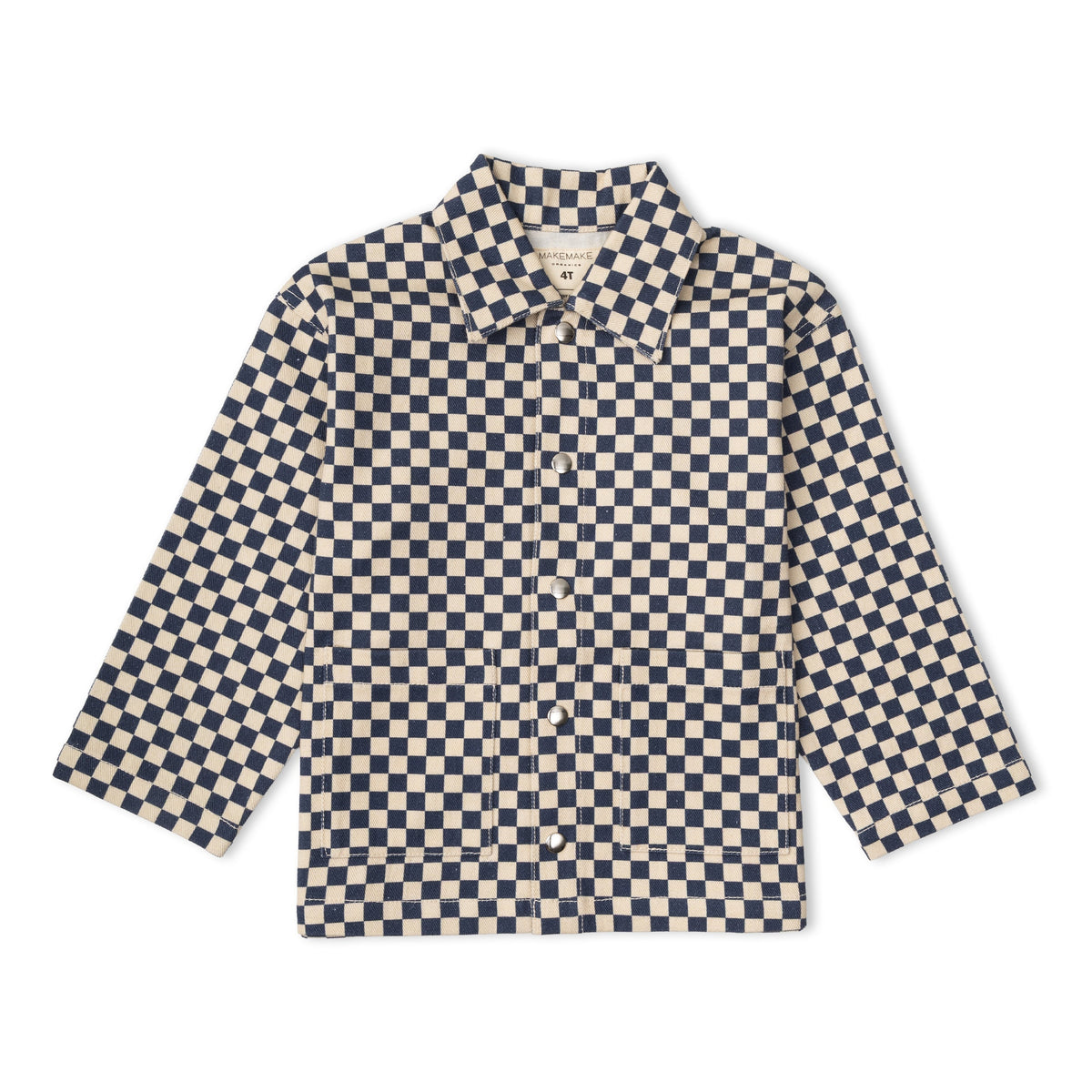 Organic Cotton Twill Button Jacket for Toddlers – Midnight Check