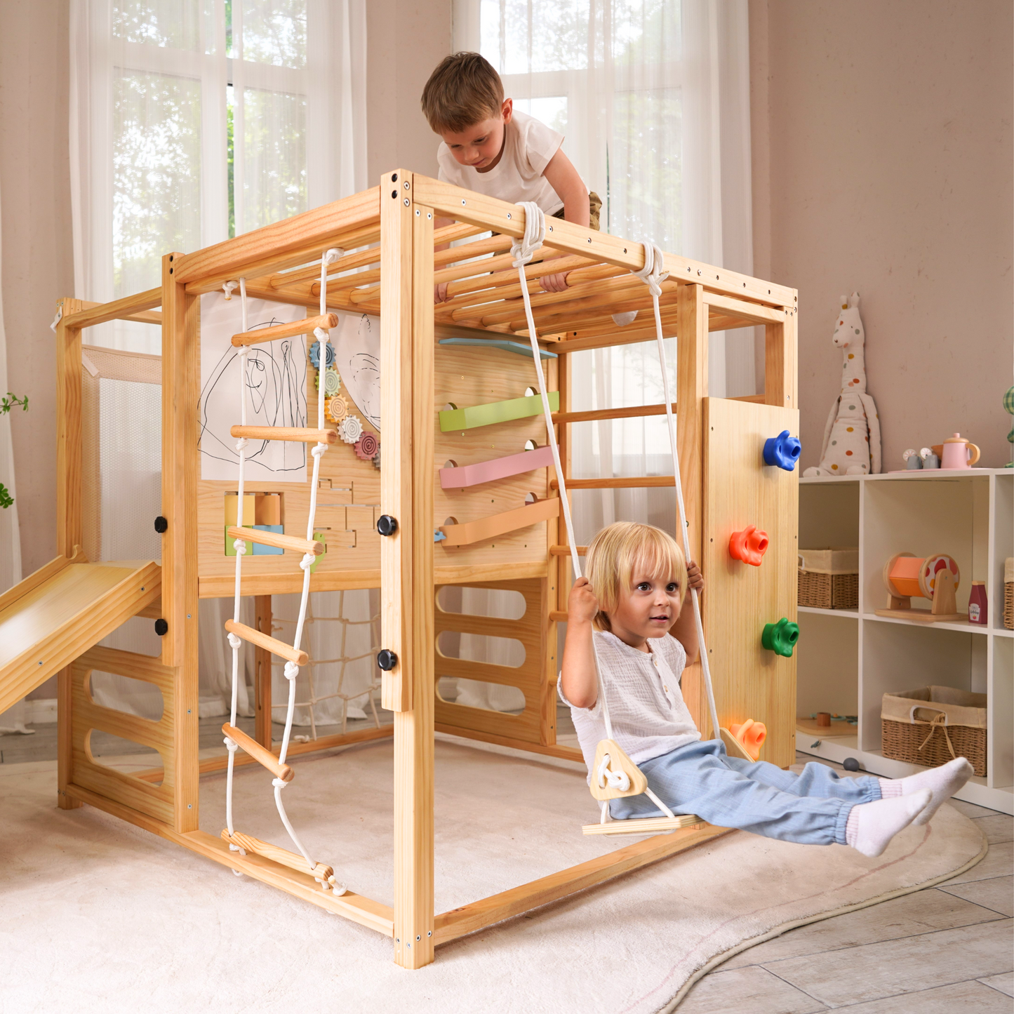 Avenlur Alpine Eco-Friendly Wooden Adventure Gym - Ultimate Indoor Play Experience