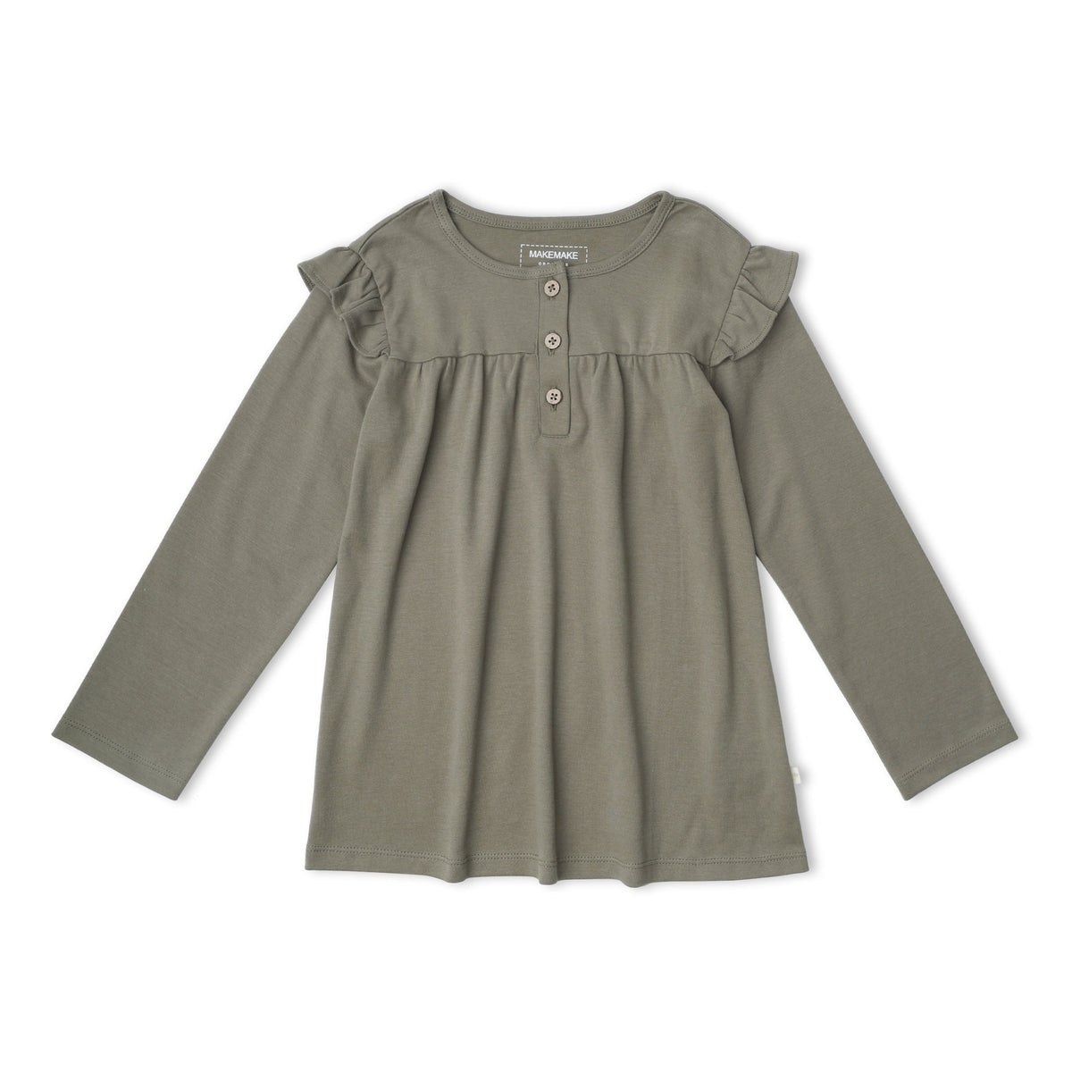 Organic Cotton Ruffle Long Sleeve Tops, Set of 2 for Babies & Toddlers – Winter Berry + Olive