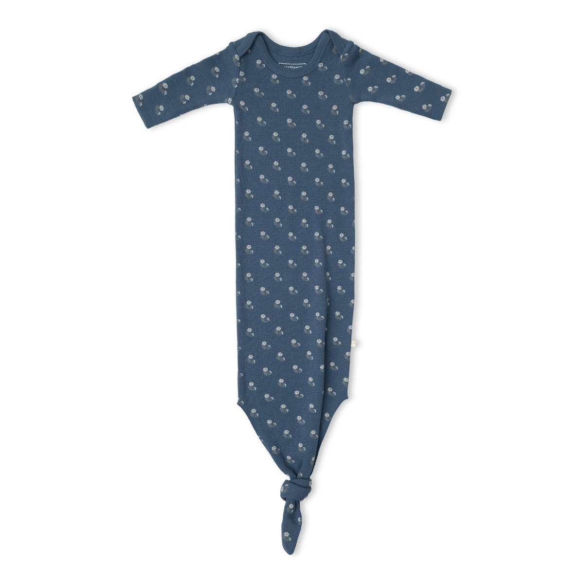 Organic Cotton Knotted Baby Gown – Indigo Blossom