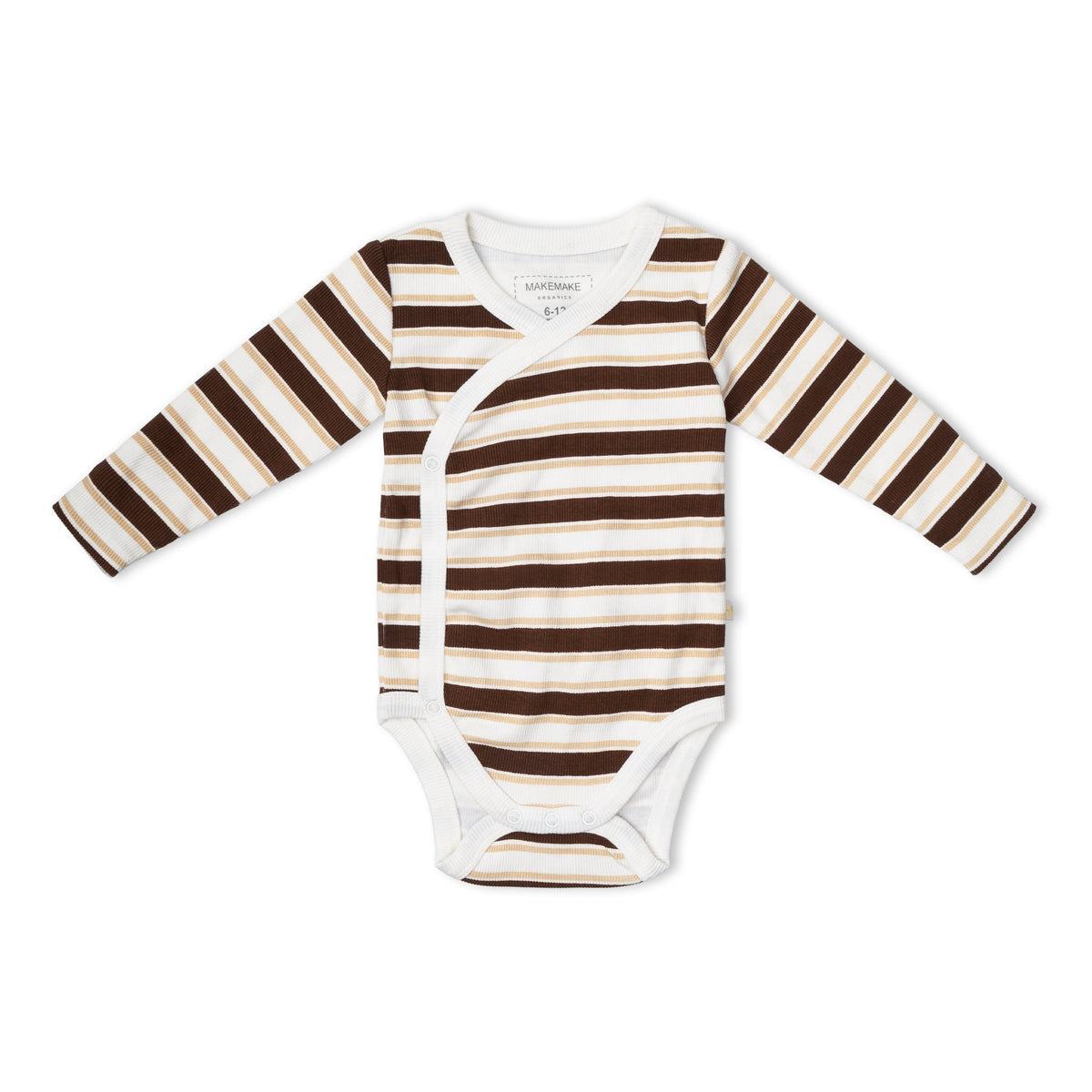 Organic Cotton Kimono Onesie & Pants Set for Babies – Cocoa Stripe