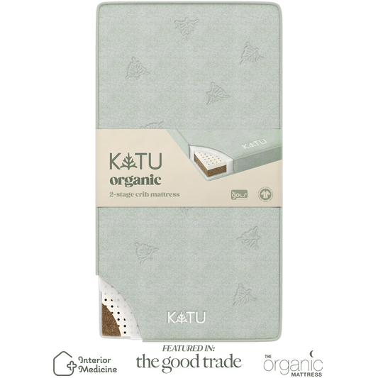 KATU Organic 2-Stage Crib Mattress - 100% GOTS & GOLS Certified Plastic-Free