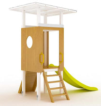 Load image into Gallery viewer, Avenlur Forest: Toddler-Friendly Small Eco-Friendly Non-Toxic Wooden Swing Set with Slide, Fort &amp; Rock Wall
