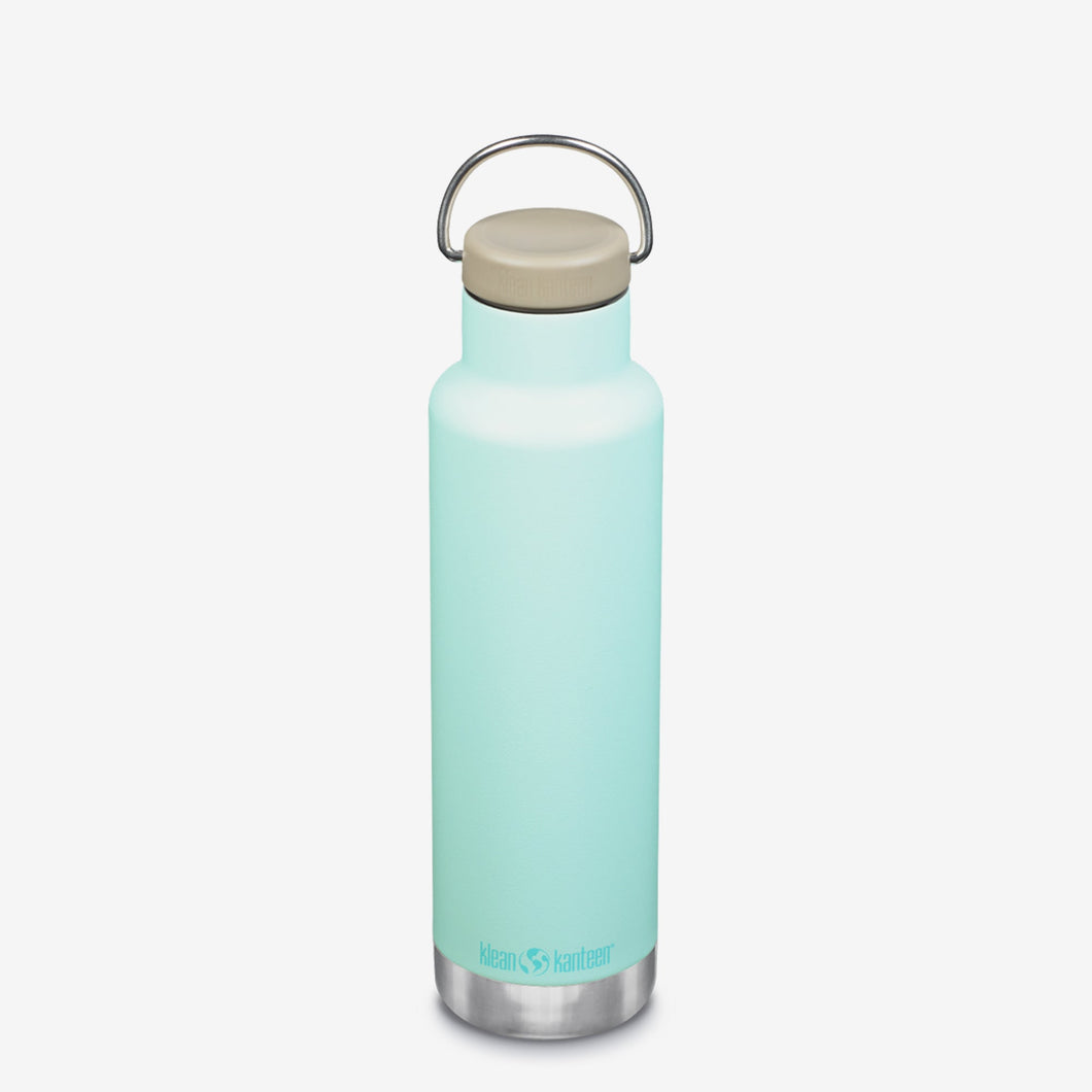Klean Kanteen 20 oz Classic Stainless Steel Non-Toxic Eco-Friendly Insulated Water Bottle with Loop Cap