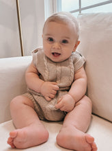 Load image into Gallery viewer, Luca + Luna Organic Cotton Cable Knit Baby Summer Romper - Heather Beige
