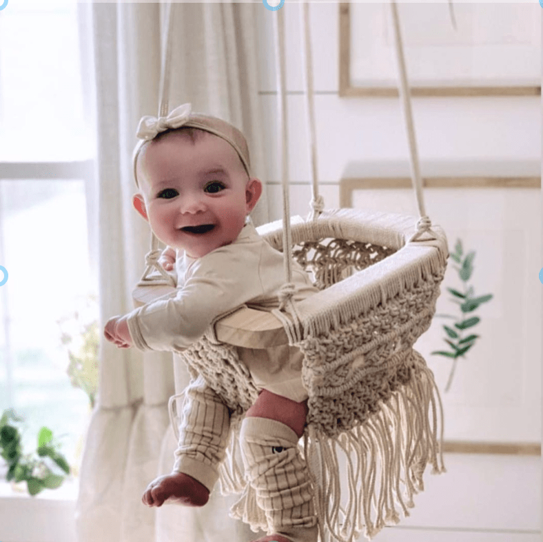 Finn + Emma Macrame Baby and Toddler Organic Cotton Eco-Friendly Swing