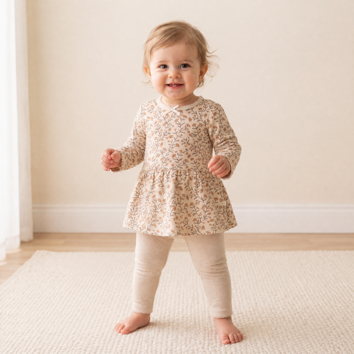 Organic Baby Bodysuit, Dress & Leggings Set – Rustbloom