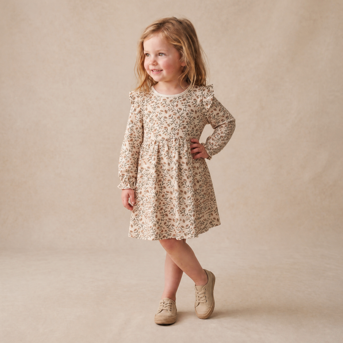 Organic Knit Ruffle Sleeve Dress for Babies & Toddlers – Rustbloom
