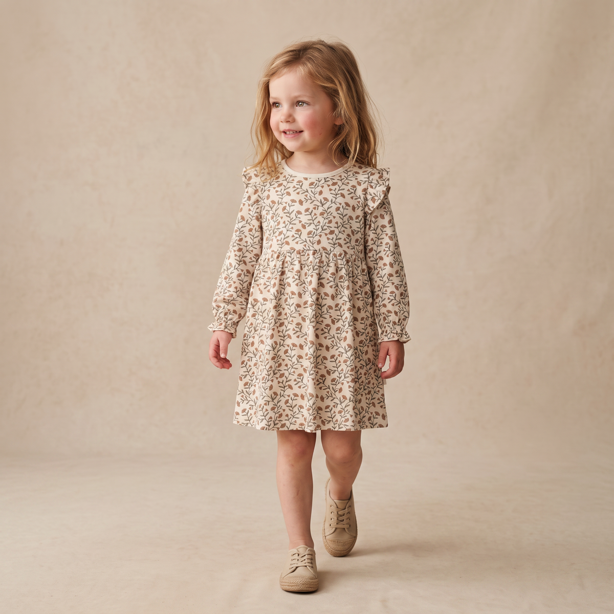 Organic Knit Ruffle Sleeve Dress for Babies & Toddlers – Rustbloom