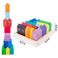 Load image into Gallery viewer, 15 Pcs Little Village Wooden House Toys Building Blocks
