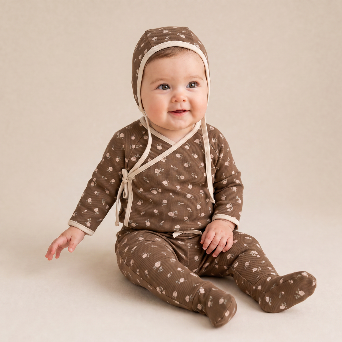 Organic Kimono Top & Footed Pants Set for Babies – Primrose