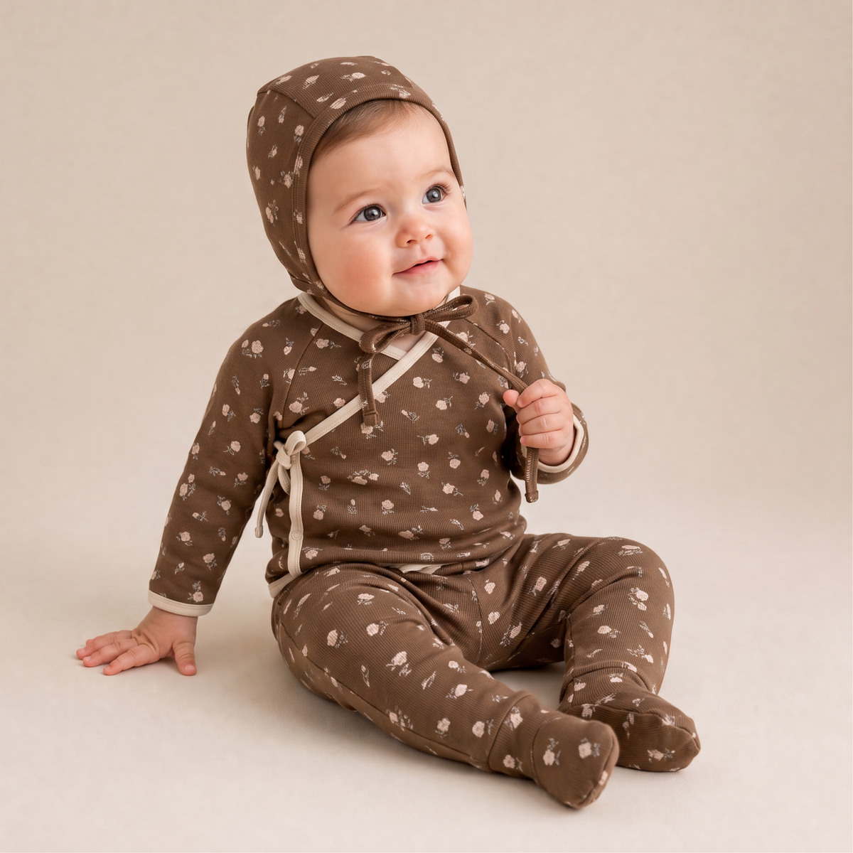 Organic Kimono Top & Footed Pants Set for Babies – Primrose