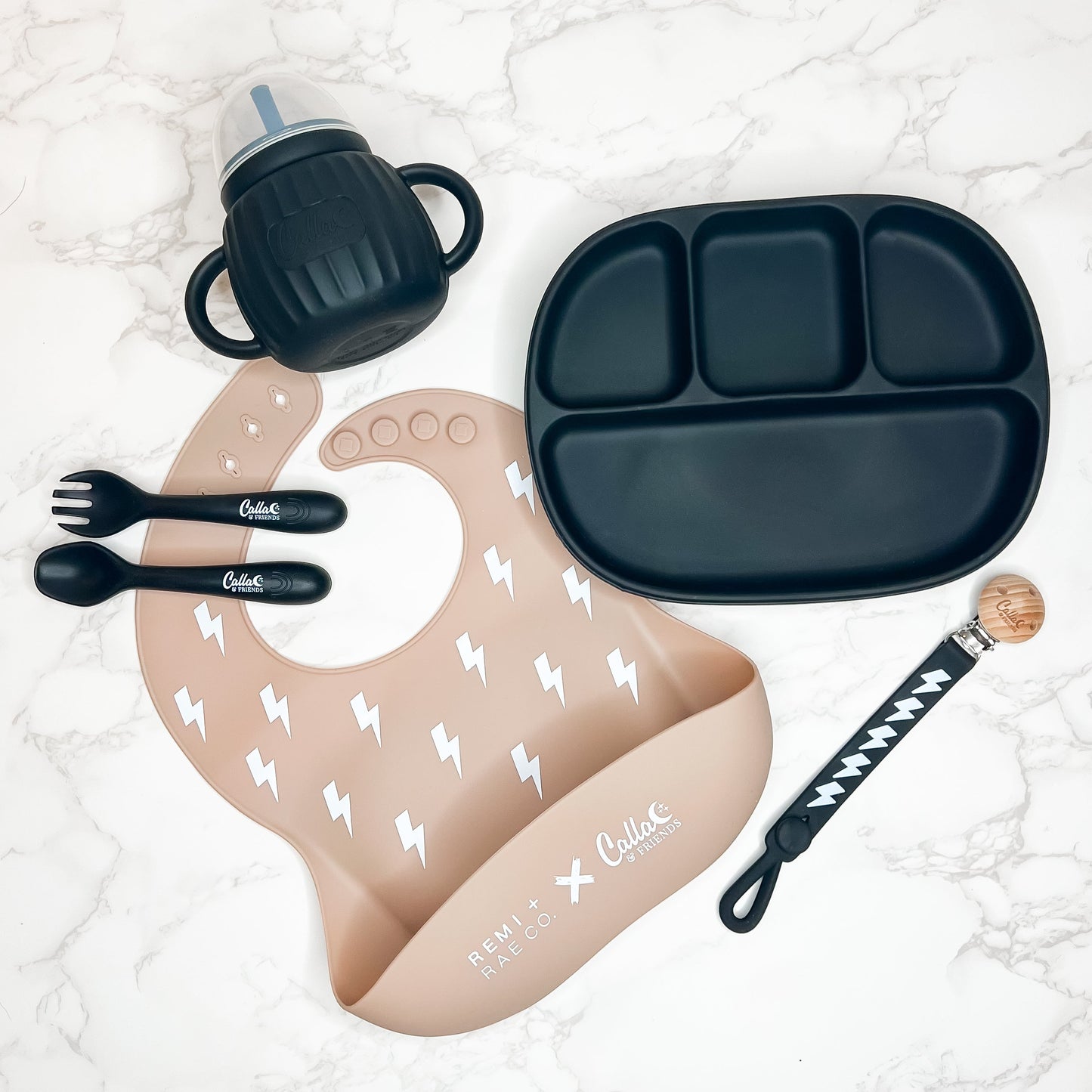 Calla and Friends Silicone Non-Toxic Nash Everything Pacifier Clip - Bolt