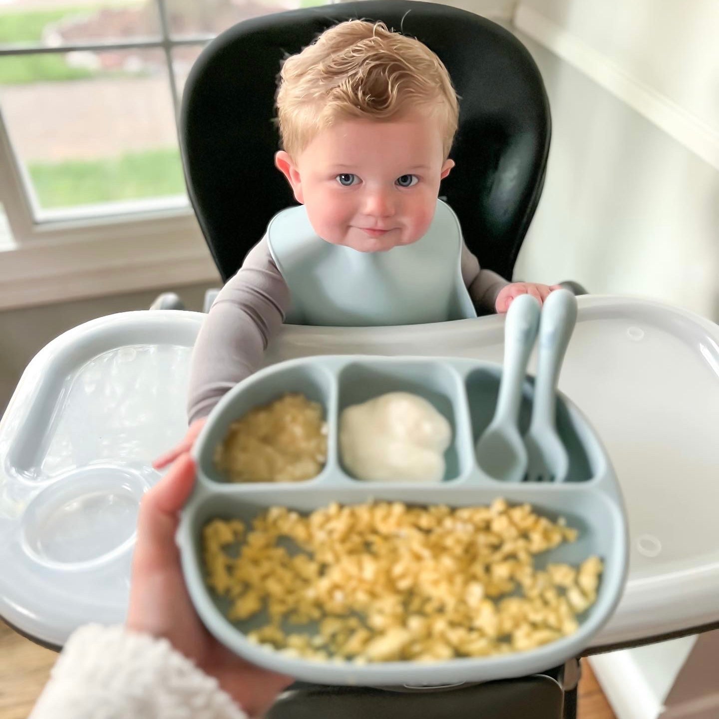 Calla and Friends 4-Section Suction Plate | Food-Grade Silicone Divided Plate for Toddlers