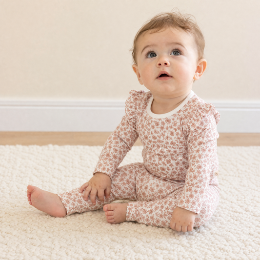 Organic Ruffle Bodysuit & Pants Set for Babies – Wild Petal