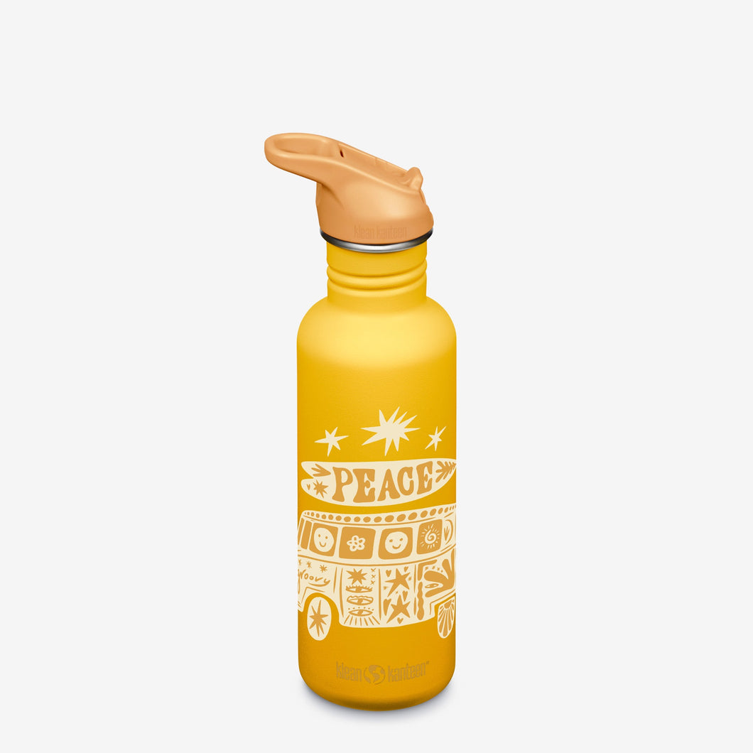 Klean Kanteen 27oz Classic with Flip Seal Sport Cap - Hippie Bus