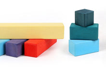 Load image into Gallery viewer, 100 Pcs STAINED Large Stepped Pyramid Wooden Stacking Building Blocks
