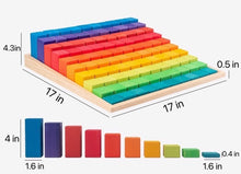 Load image into Gallery viewer, 100 Pcs STAINED Large Stepped Counting Wooden Stacking Building Blocks
