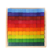 Load image into Gallery viewer, 100 Pcs STAINED Large Stepped Counting Wooden Stacking Building Blocks
