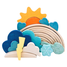 Load image into Gallery viewer, 13 Pcs STAINED Wooden Weather Building Set
