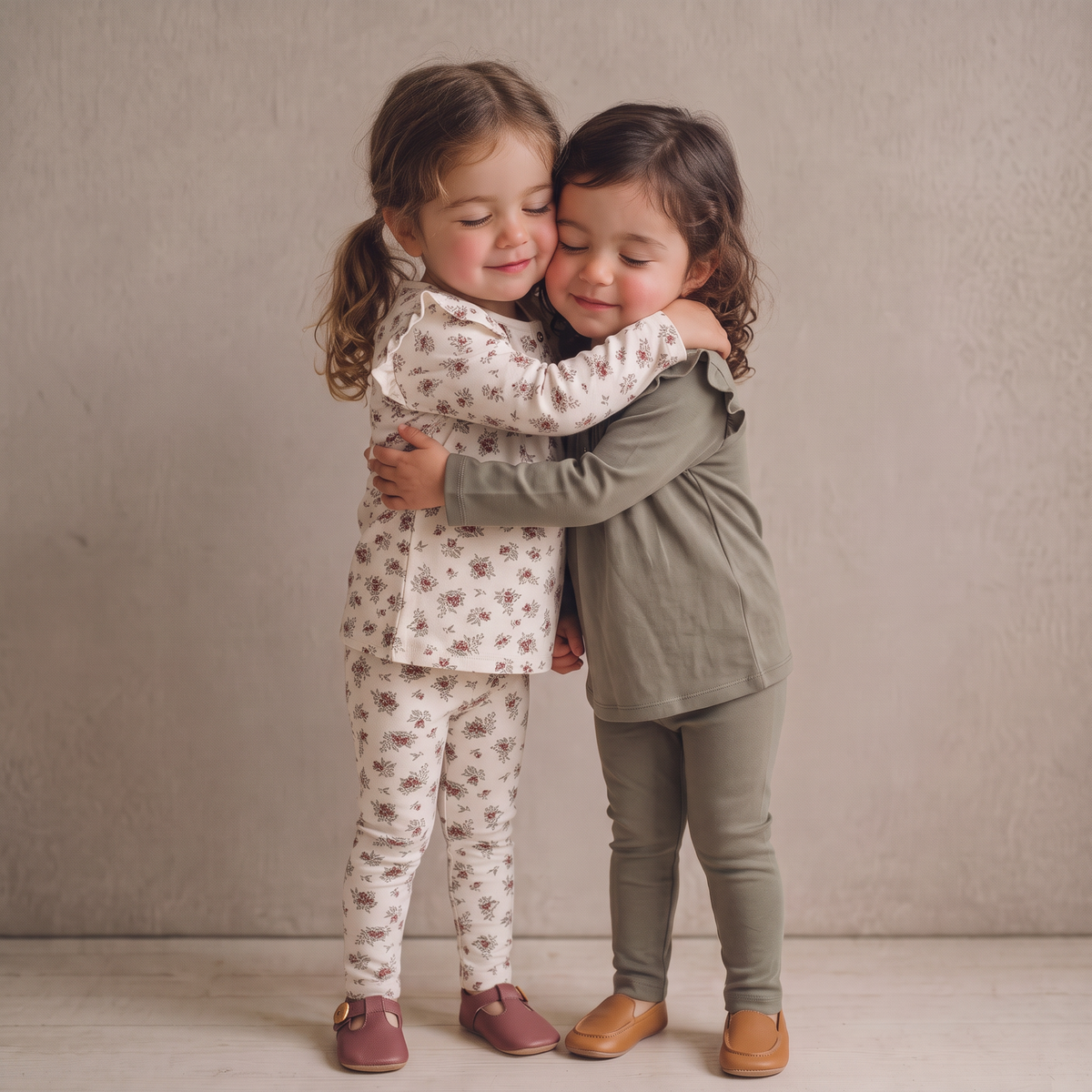 Organic Cotton Leggings, Set of 2 for Babies & Toddlers – Winter Berry + Olive
