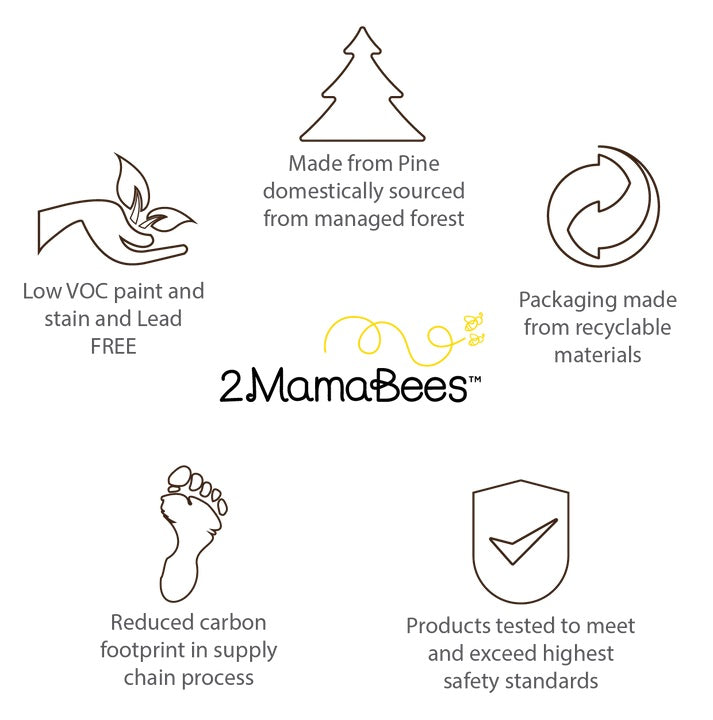 2mamabees Eco-Friendly Non-Toxic Wooden Londyn Swing Set Custom Color