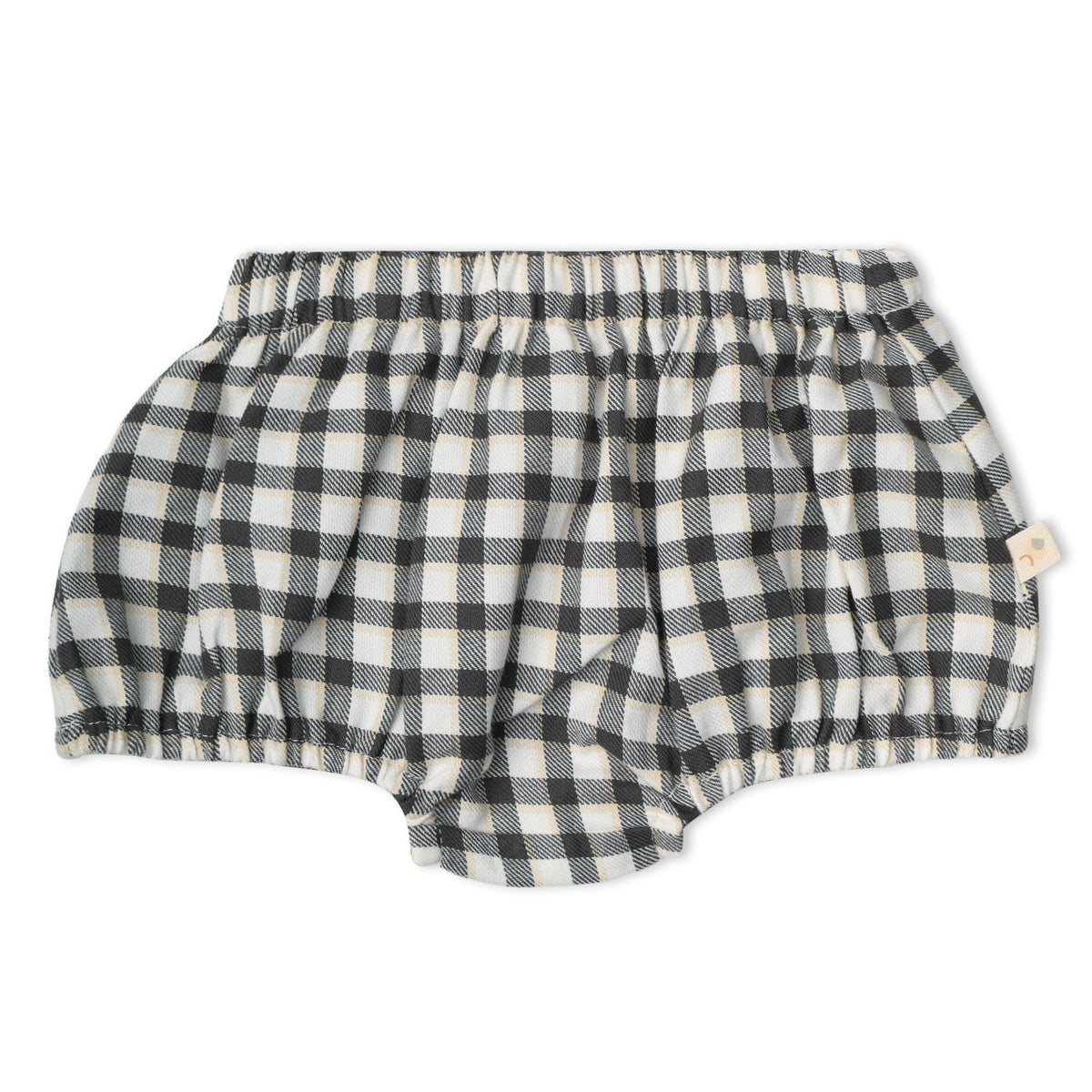 Organic Peter Pan Collar Dress for Babies – Charcoal Plaid