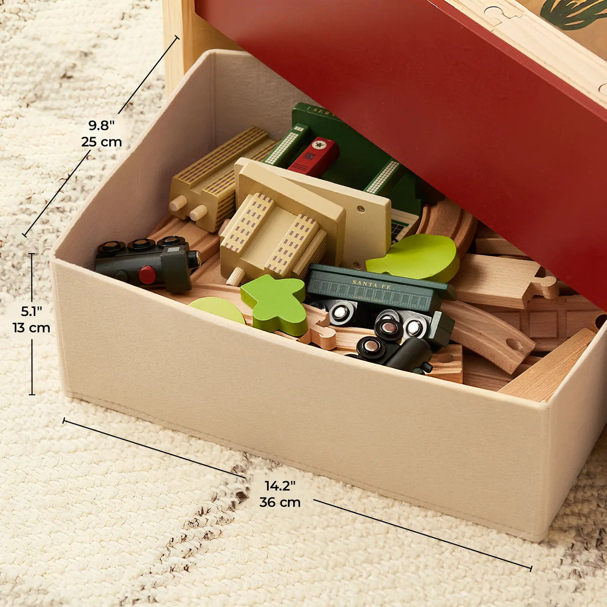 Tiny Land 1920 Railway Adventure Wooden Train Table – 102-Piece Train Set with Storage