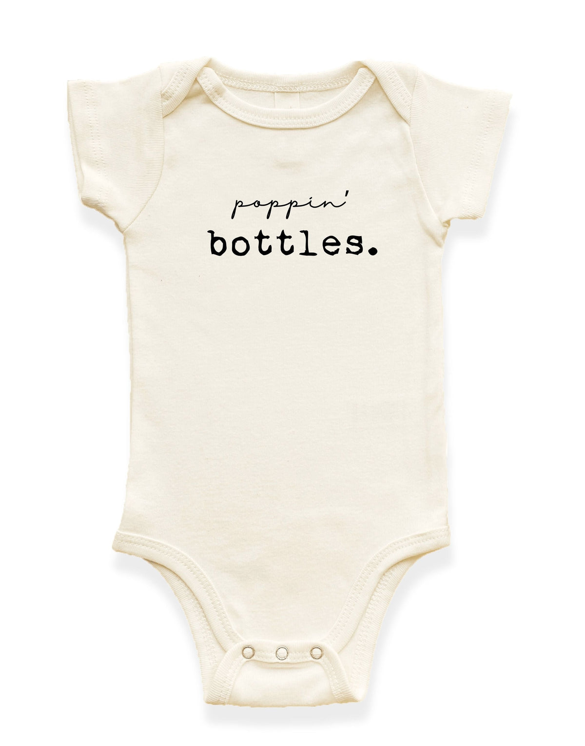 Poppin’ Bottles Organic Cotton Baby Bodysuit – Short Sleeve, 0–18M