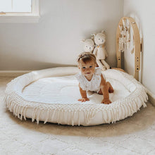 Load image into Gallery viewer, Finn + Emma Organic Cotton Macrame Round Baby Play Mat
