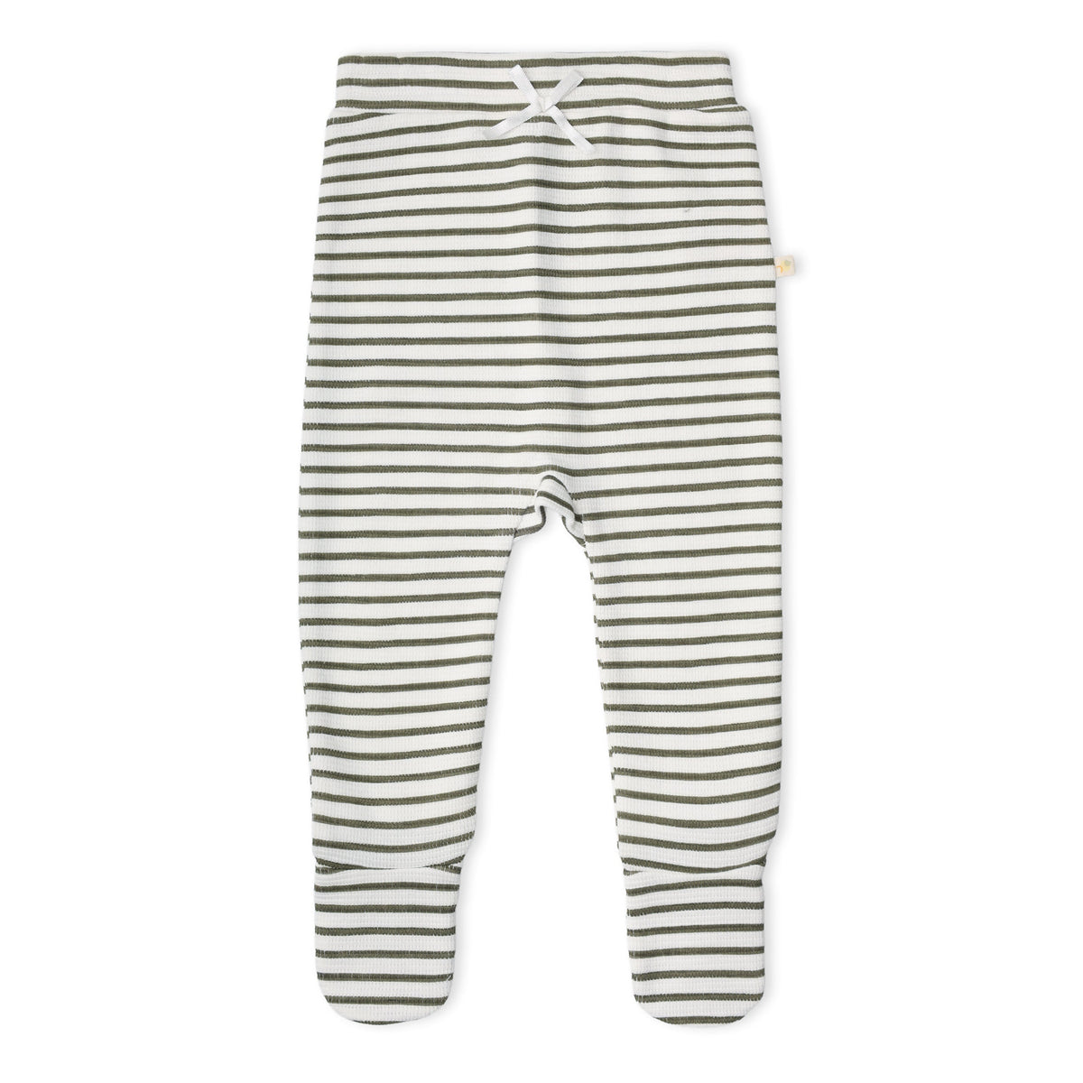 Organic Kimono Top & Footed Pants Set for Babies – Olive Stripes