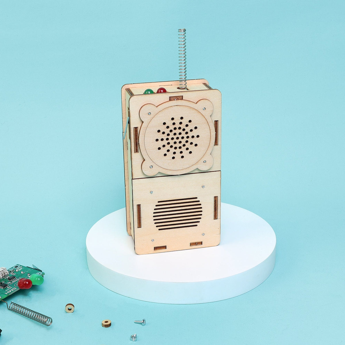 Kitsville Walkie Talkie Set of 2 DIY Kit – Wooden STEM Building Kit for Kids