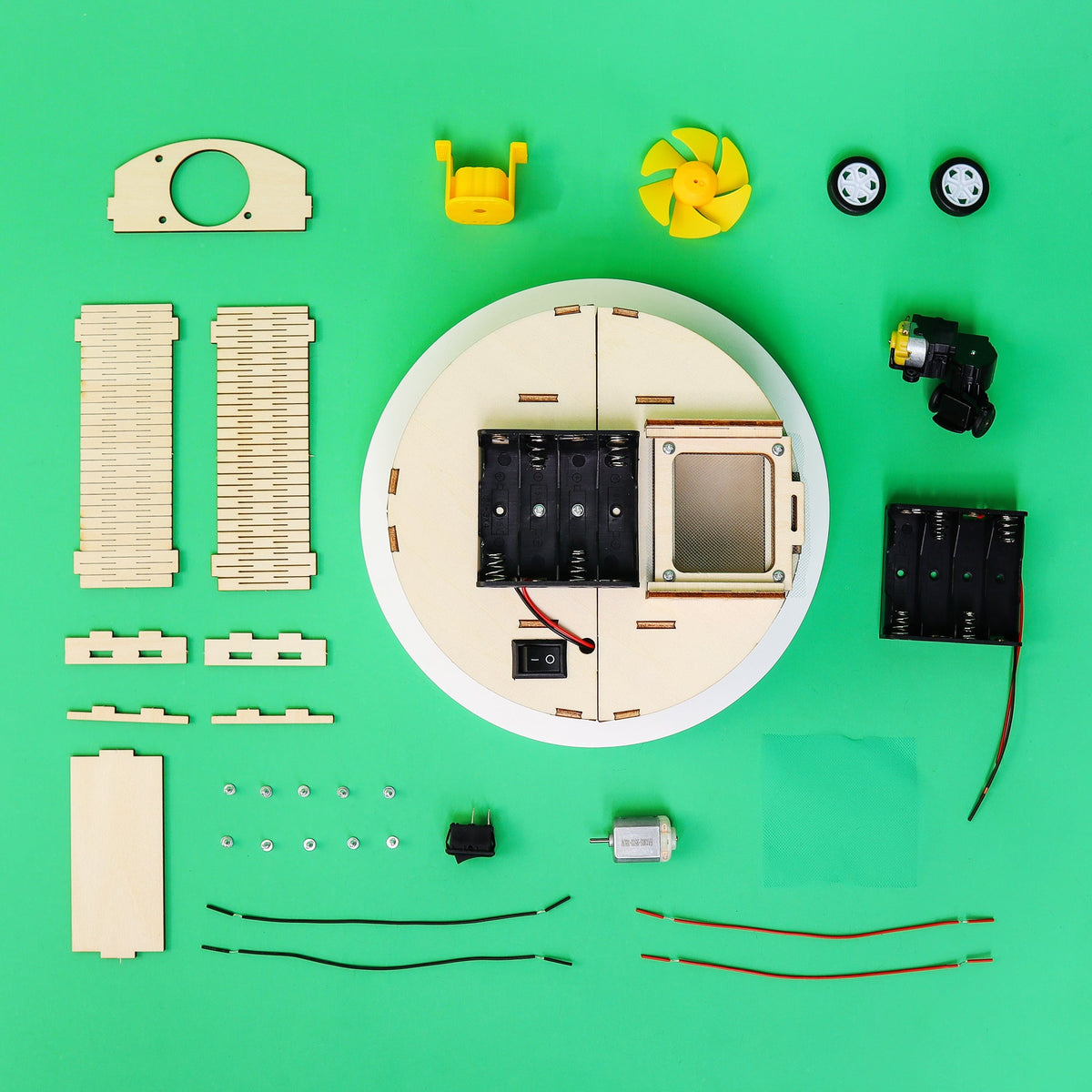 Kitsville Robot Vacuum DIY Kit – Wooden STEM Building Kit for Kids