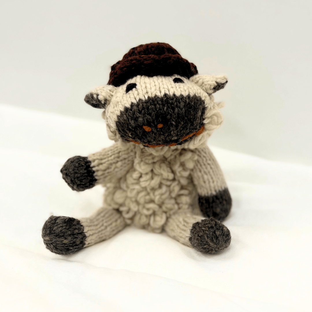Finn + Emma Handmade Wool Knit Stuffy Buddy  | Sawyer the Sheep