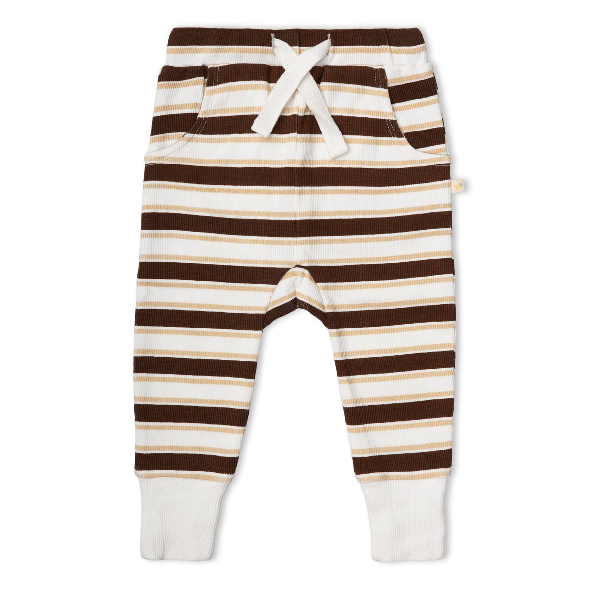 Organic Cotton Kimono Onesie & Pants Set for Babies – Cocoa Stripe