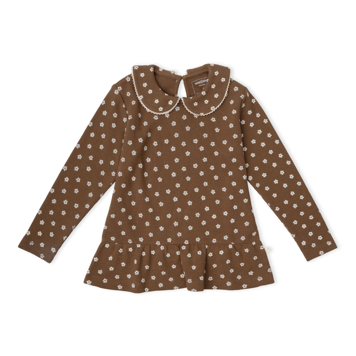 Organic Collar Peplum Tops, Set of 2 for Babies & Toddlers – Chestnut Bloom + Brown