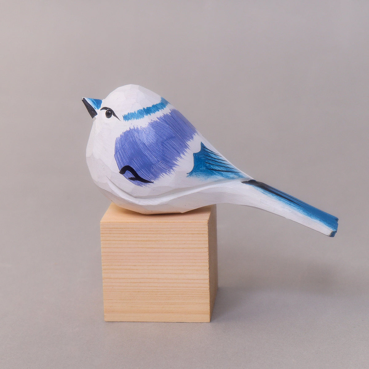 Kitsville Hand-Carved Wooden Bird Figurine – White