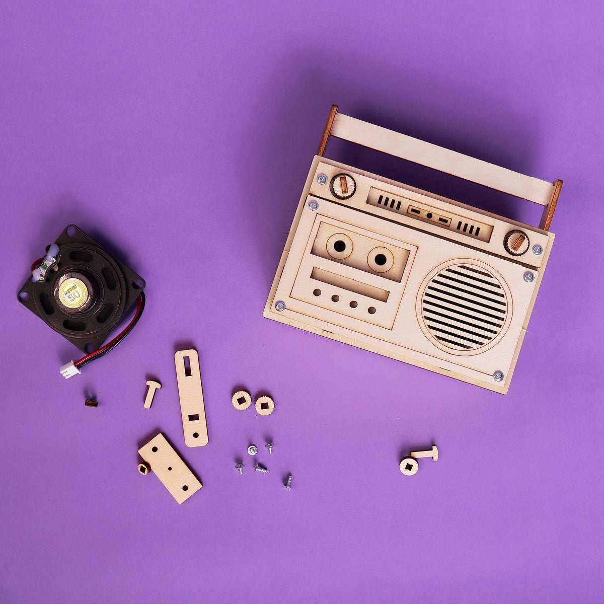 Kitsville 60-Second Voice Recorder DIY Kit – Wooden STEM Building Kit for Kids