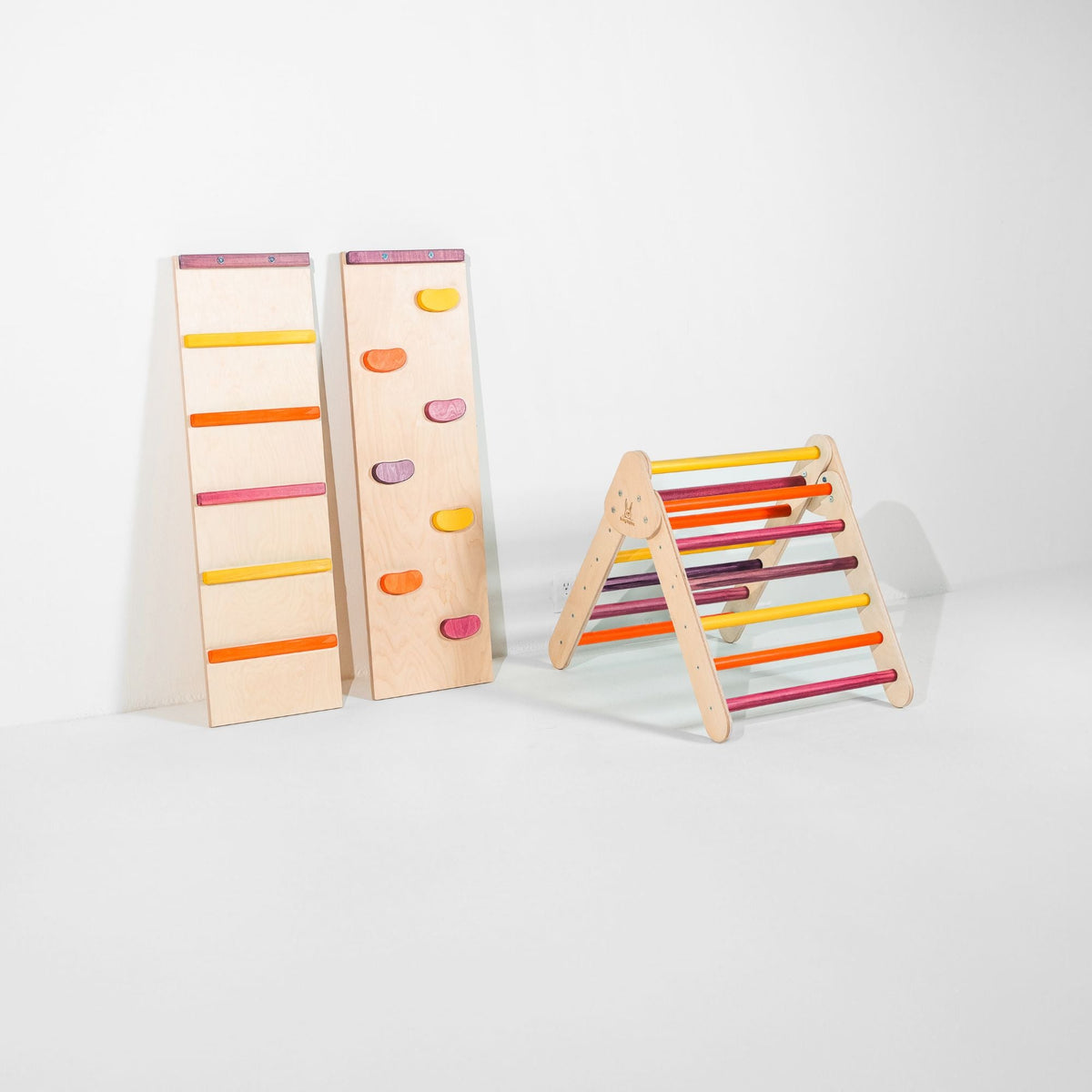 Bunny Hopkins My First Climber Playset – Mini Pikler Triangle with Reversible Ramp, Made in the USA