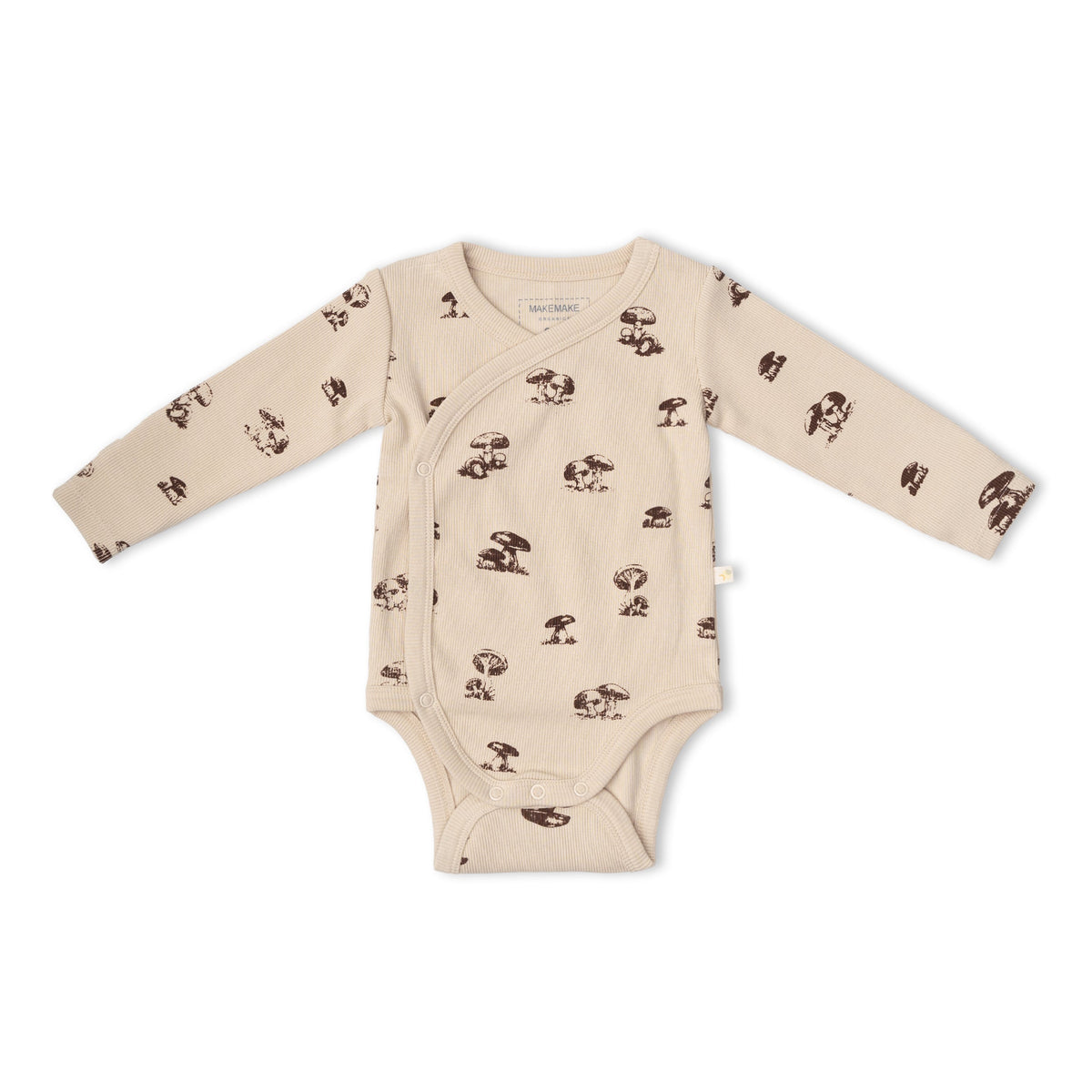 Organic Cotton Kimono Onesie & Pants Set for Babies – Mushroom