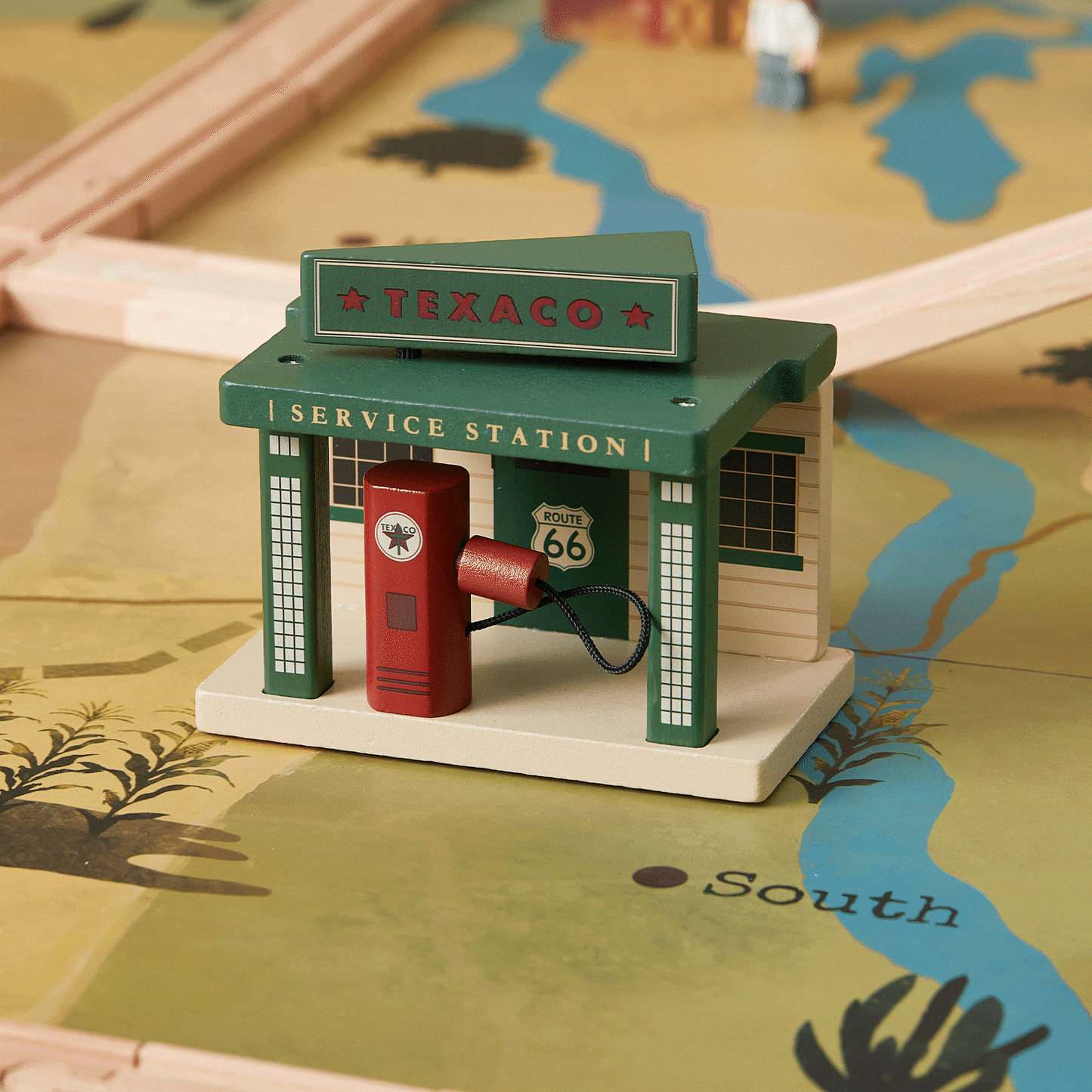 Tiny Land 1920 Railway Adventure Wooden Train Table – 102-Piece Train Set with Storage