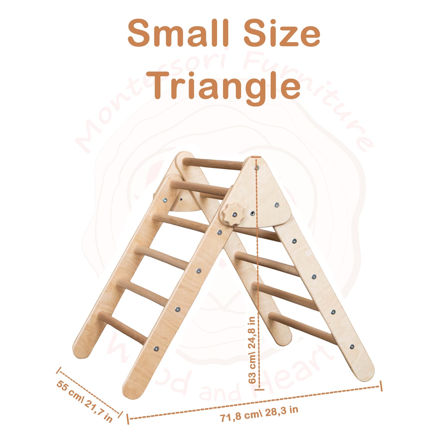 Wood and Hearts Eco-Friendly Wooden Montessori Foldable Pikler Triangle