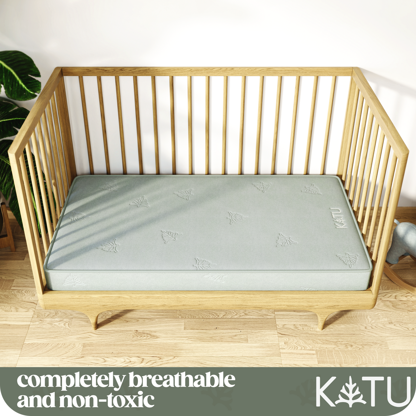 KATU Organic 2-Stage Crib Mattress - 100% GOTS & GOLS Certified Plastic-Free