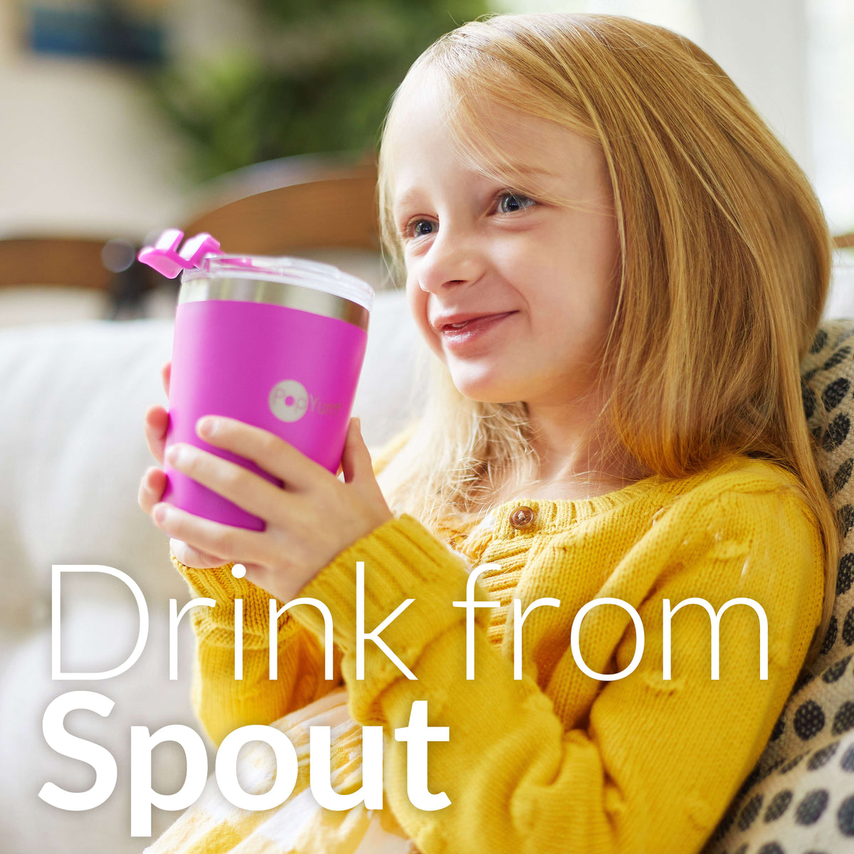 PopYum 9oz Insulated Stainless Steel Kids' Cups with Straw, 2-Pack – Mint Green & Pastel Pink