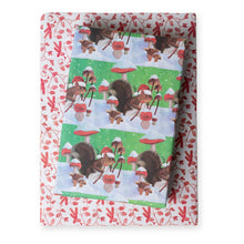 Load image into Gallery viewer, Squirrel + Mushrooms • Double-Sided Eco Wrapping Paper
